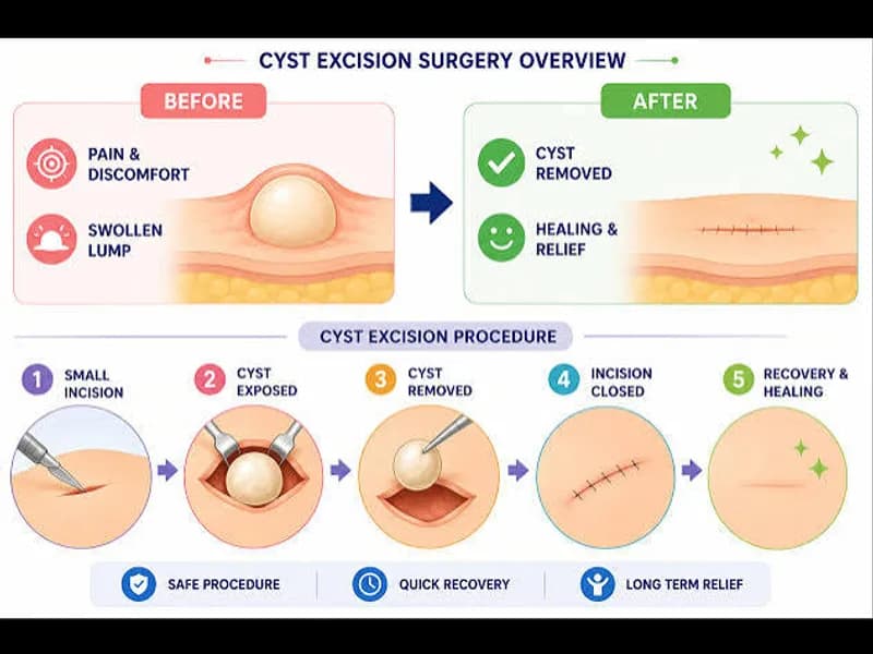 Female excision of cyst surgery in Deoghar